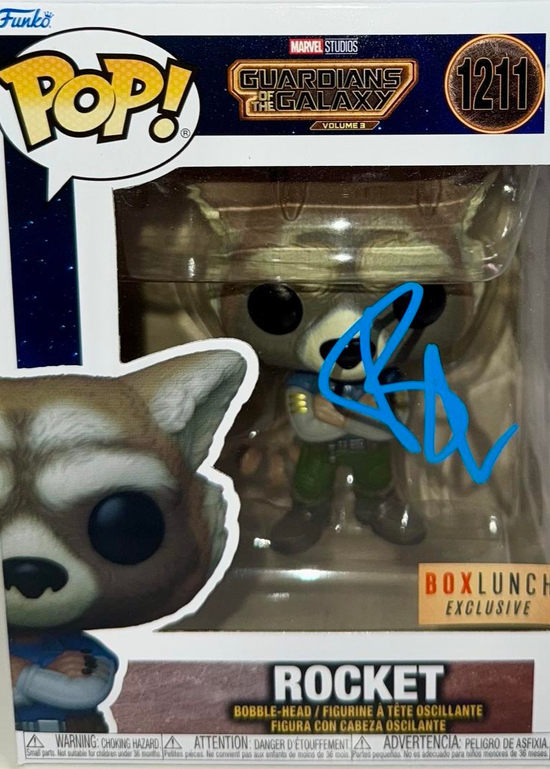 Bradley Cooper Signed ExclusiveFunko Pop #1211 "Rocket Raccoon" (GOTG) - Beckett COA #07